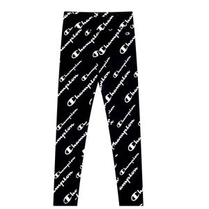 Girls Size Medium 10/12 Champion Kids Black Scripted logo Leggings